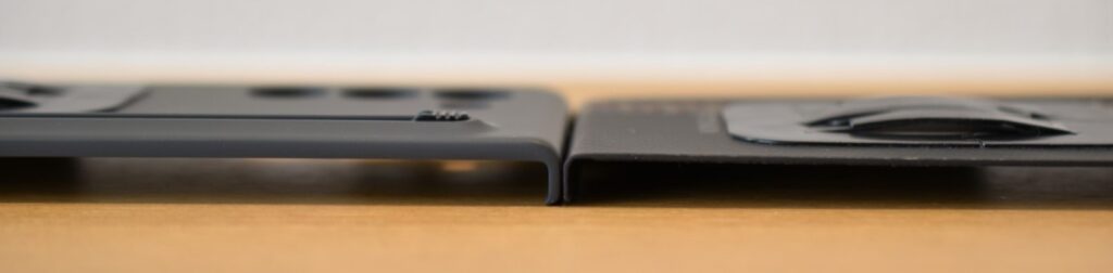 Galaxy Z Fold5 pitaka aircaseとslim s pen caseとの厚み比較