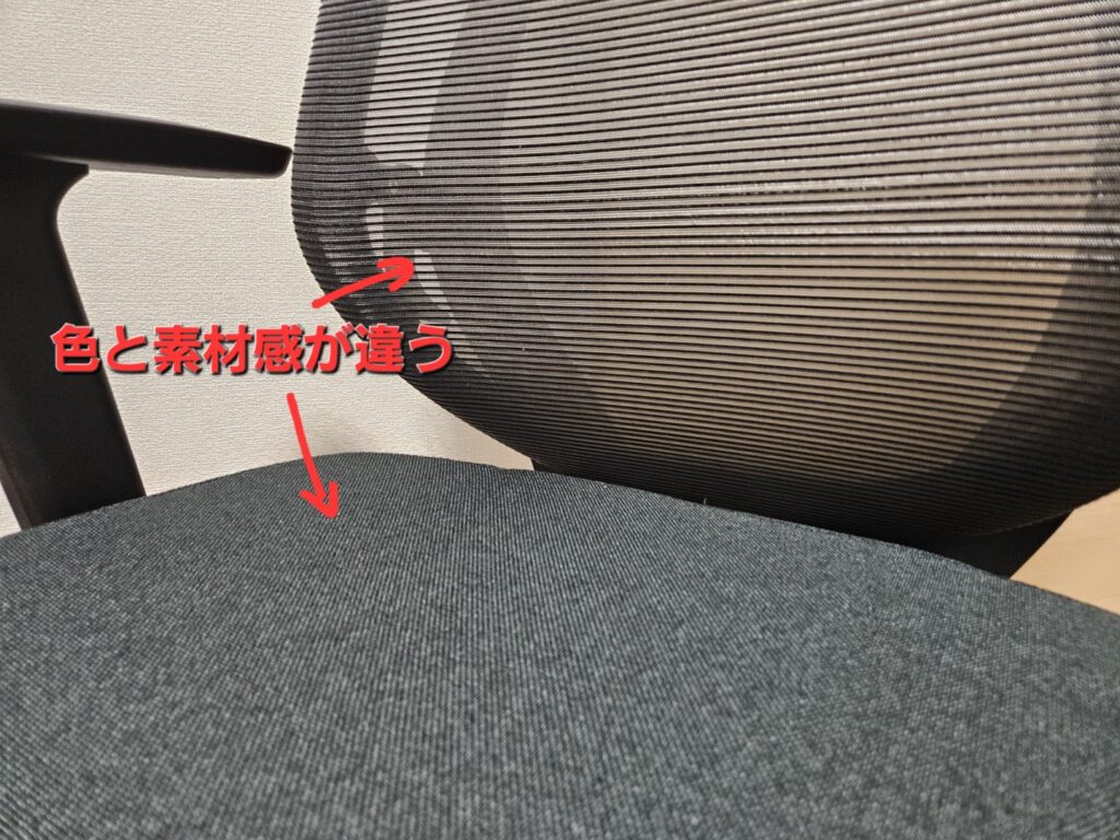 FlexiSpot C2 背もたれと座面の様子